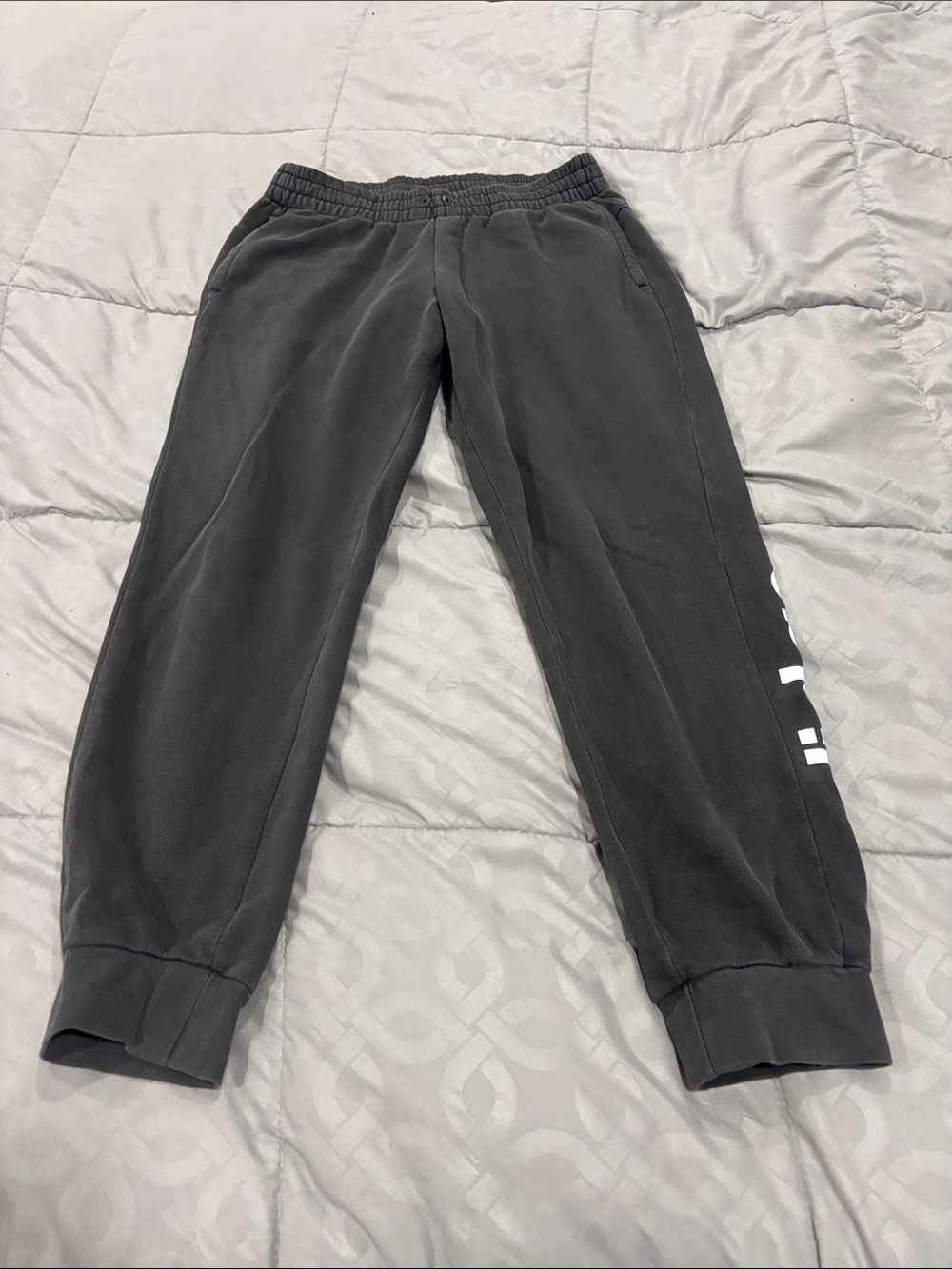adidas Black Jogger Track Pants with White Logo Stripe